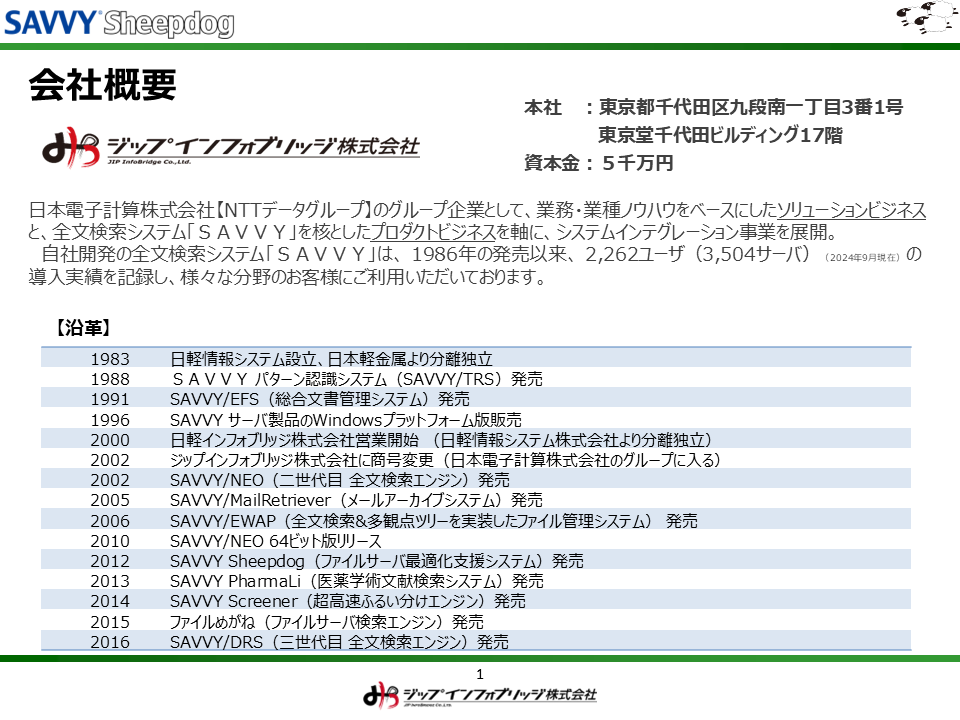 SAVVY Sheepdog製品紹介資料